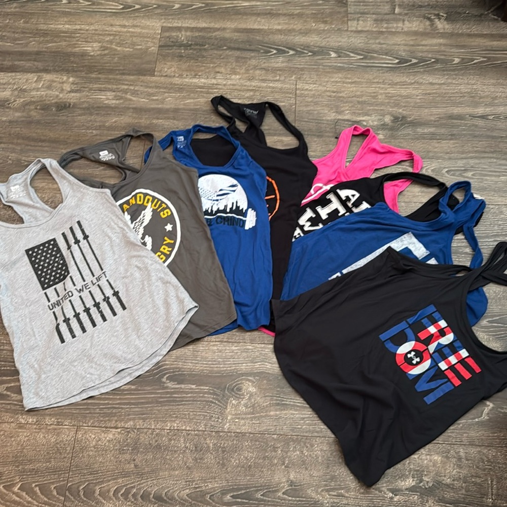 Lot of 8 small workout tank tops. Great for gym,running, CrossFit, everyday wear